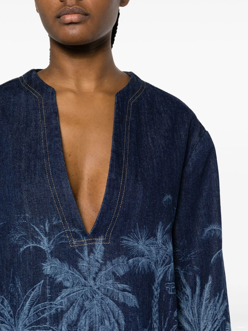 Affordable Toile Jouy Women Alanui de tunic denim Jungle 0821